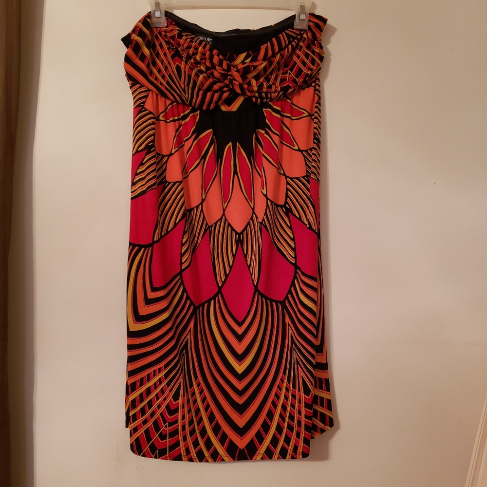 Strapless multi colored sundress